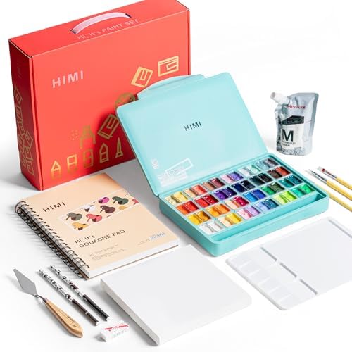 48 Colors Twin Cup Jelly Gouache Paint Set - Complete Art Kit with Pad