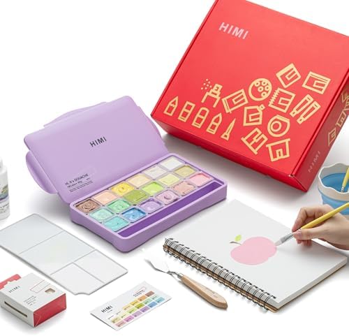 Deluxe 18 Colors Jelly Gouache Paint Gift Set - Complete Art Kit with Pad