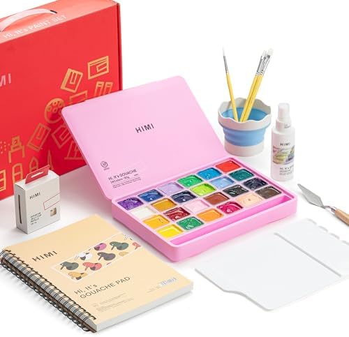 Deluxe 24 Colors Jelly Gouache Paint Gift Set - Complete Art Kit with Pad
