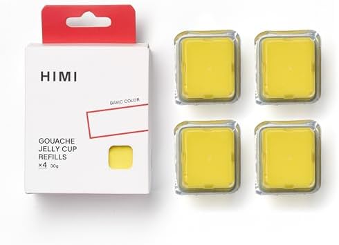 Gouache Paint Jelly Cup Refill, 4 Pack 30g (Yellow)