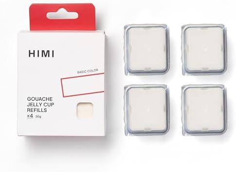 Gouache Paint Jelly Cup Refill, 4 Pack 30g (White)