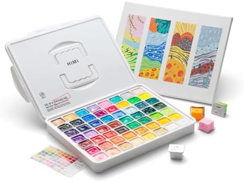 Gouache Paint Set, 56 Colors x 30g Unique Jelly Cup Design in a Carrying Case