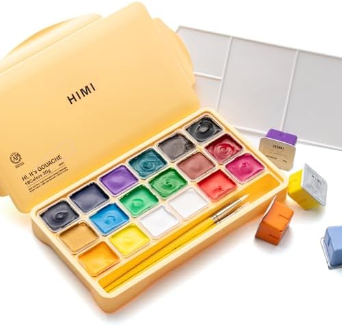 Gouache Paints Set, 18 Colors, 30g (Yellow)