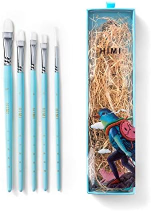 Gouache/Watercolor Paint Brushes Set 5 Pcs for Acrylic Oil Watercolor Face