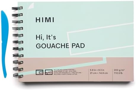 Spiral Bound Gouache Paper Pad 5.9 inch by 8.3 inch, 40 Sheets