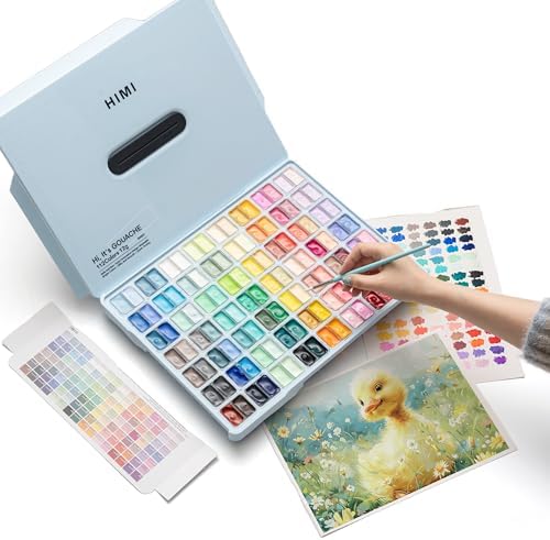 Twin Cup Jelly Gouache Paint Set, 112 Colors 12g, Jelly Cup Design