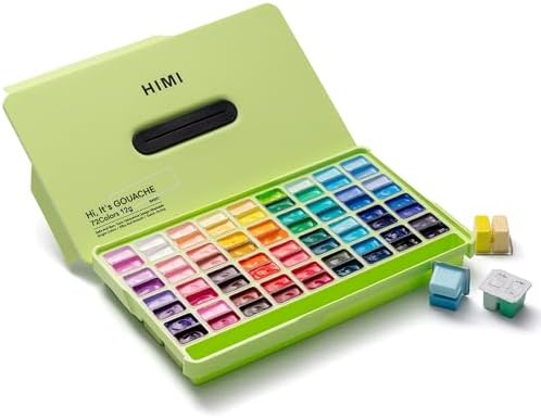 Twin Cup Jelly Gouache Paint Set, 72 Colors 12g, Jelly Cup Design